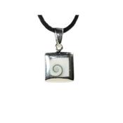 Pendentif Oeil de Sainte Lucie et Argent 925 Forme Carre