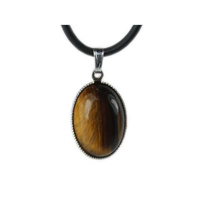 Oeil de Tigre Pendentif Cabochon Ovale 18X13 mm