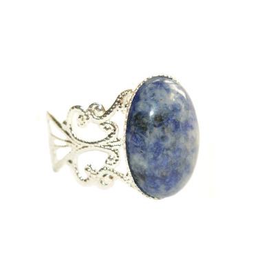 Bague Style Baroque en Sodalite Cabochon Ovale 18x13 mm