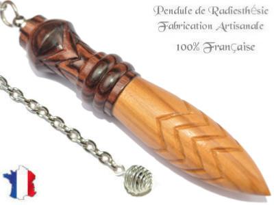 Pendule de Thot Plombé en Bois d'Olivier et Bois de Violette Pièce Unique N°THOOLVIOPL-6
