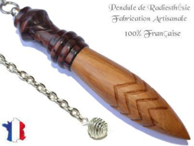 Pendule de Thot Plombé en Bois d'Olivier et Bois de Violette Pièce Unique N°THOOLVIOPL-9