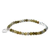 Bracelet en Pierres Boules de Labradorite 4 mm Perles et Coeur en Argent 925