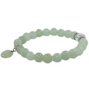 Bracelet en Pierres Boules 8 mm de Jade de Chine et Coeur 12 mm