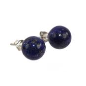 Lapis Lazuli Puces d'Oreilles Rondes 8 mm et Argent 925