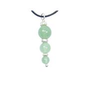 Pendentif Pierres Boules en Aventurine Verte Perles Argent 925