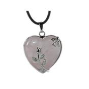 Pendentif Coeur en Quartz Rose (3 cm) Romantic