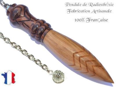 Pendule de Thot Plombé en Bois d'Olivier et Bois de Violette Pièce Unique N°THOOLVIOPL-4