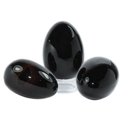 Agate Noire Oeuf en Pierre 5 cm avec Socle