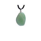 Pendentif Pierre Roulée d'Aventurine Verte Bélière Argentée