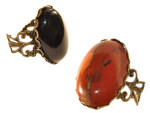 Bagues Cabochon Pierres Ovales 25x18 mm Style Baroque