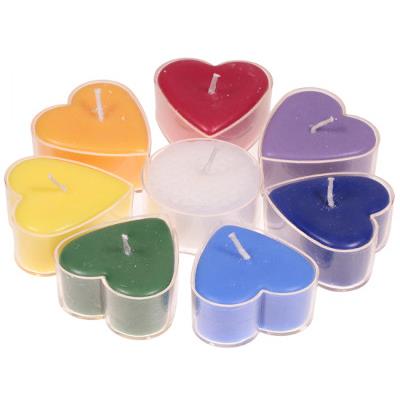 Coffret de 7 Bougies Chakras Forme Coeur