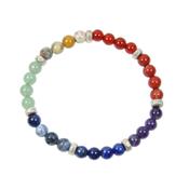 Bracelet 7 Chakras en Pierre Boules 6 mm Perles Argent 925