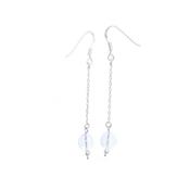 Boucles d'Oreilles Pierre Boule en Cristal de Roche (8 mm) Monture Chainette Argent 925