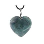 Pendentif Coeur en fluorine Multicolore 4 cm (Bélière Argentée)