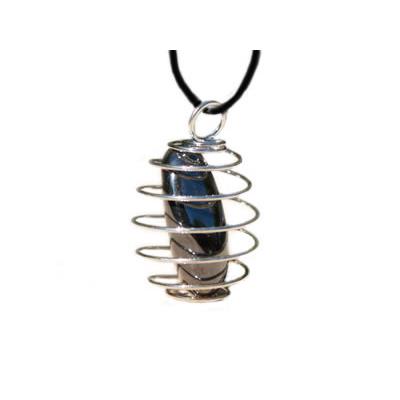 Hématite Pendentif Cage Pierre Roulée