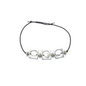 Bracelet Cration en Pierres Boules d'Howlite Blanche (6 mm) Intercalaire Carr Montage Elastique