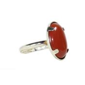 Bague Cabochon Ovale en Jaspe Rouge 25X18 mm et Argent 925