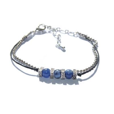 Bracelet Création en Pierres Boules de Sodalite (6 mm) Collection Manon