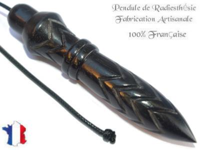 Pendule de Thot Plombé en Bois d'Ebène du Gabon Pièce Unique N°THOEBPLPTC- 210