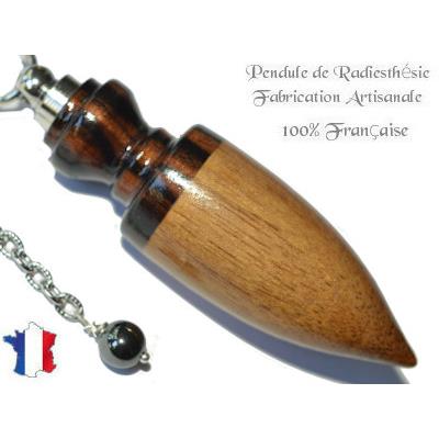 Pendule Amon Création en Bois d'Ebène Royal et Bois de Noyer Pièce Unique N° EBNOY-1