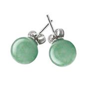 Aventurine Verte Puces d'Oreilles Rondes 6 mm et Argent 925