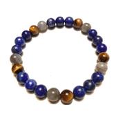 Bracelet en Pierre Oeil de Tigre Labradorite Lapis Lazuli