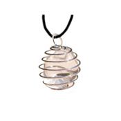 Cristal de Roche Pendentif Cage Pierre Roule