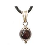 Pendentif Pierre Boule de 8mm en Grenat Montage et Blire en Argent 925