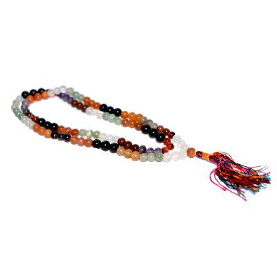 Collier 7 Chakras Japa Mala en Pierre Boule de 5 à 6 mm