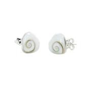 Puces d'Oreilles Oeil de Sainte Lucie Forme Coeur et Argent 925