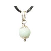 Pendentif Pierre Boule de 8mm en Amazonite Montage et Bélière en Argent 925