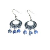 Boucles d'Oreilles Pierres Boules de Sodalite 6 mm Collection Emma