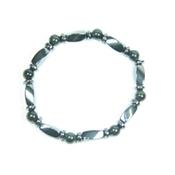 Bracelet Hématite et Pierres Boules d'Obsidienne Oeil Celeste (6 mm)