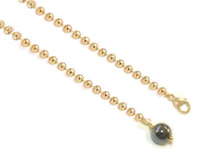 Chaîne à Billes Pour Pendule en Acier inoxydable Dorée et Perle en Hématite de 8mm