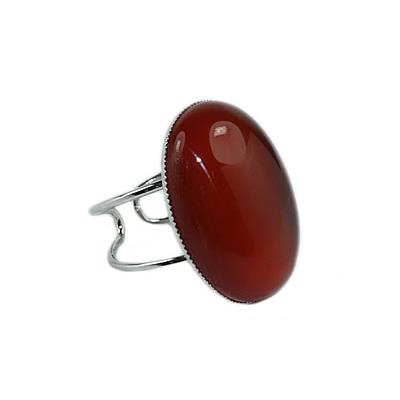 Bague en Cornaline Cabochon Ovale 25x18 mm