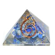 Orgonite Pyramide de 3 cm Pierre de Lapis Lazuli et Spirale de Cuivre