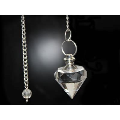 Pendule Diamant Cône facetté en Cristal de Roche