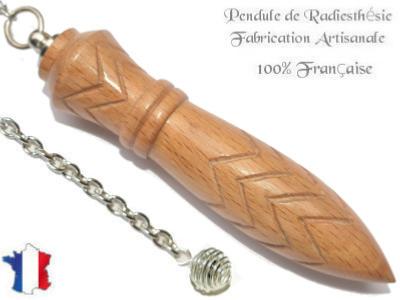 Pendule de Thot Plombé en Bois de Hêtre Pièce Unique N°THOHETPL-36