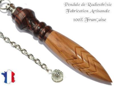 Pendule de Thot Plombé en Bois d'Olivier et Bois de Violette Pièce Unique N°THOOLVIOPL-5