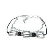 Bracelet Cration en Pierres Boules d'Agate Noire (6 mm) Collection Enrica