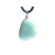 Pendentif Pierre Roule d'Amazonite du Brsil Blire Argente