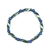 Bracelet Hématite et Pierres Boules de Lapis Lazuli (6 mm)