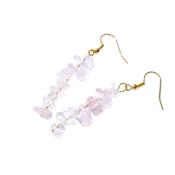 Boucles d'Oreilles en Quartz rose Style Baroque Baroque