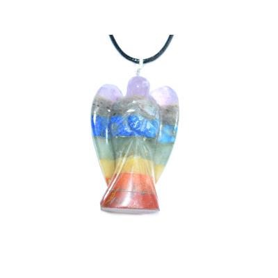 7 Chakras Pendentif Ange en Pierre (5 cm)