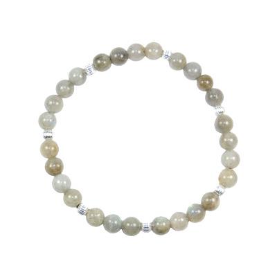 Bracelet en Pierres Boules de Labradorite (6 mm) Perles Argent 925