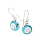 Pendants d'Oreilles Oeil de Sainte Lucie Sur Turquoise et Argent 925