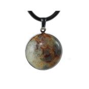 Pendentif Cabochon Pierre Ronde 18 mm en Agate Crazy Lace