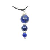 Pendentif Pierre Boule en Lapis Lazuli Perles Argent 925