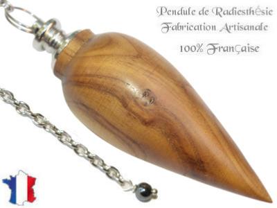 Pendule Goutte en Bois d'Olivier Pièce Unique N°GOUOLI-1
