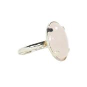 Bague Cabochon Ovale en Quartz Rose 18x13 mm